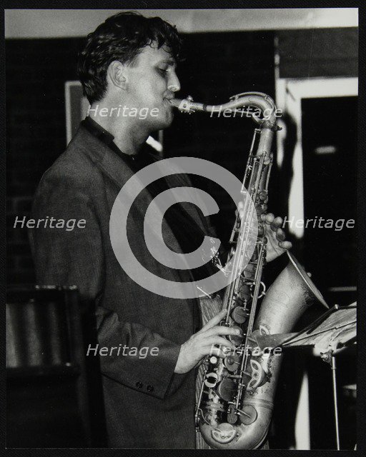 Ed Jones playing tenor saxophone at The Fairway, Welwyn Garden City, Hertfordshire, 1992. Artist: Denis Williams