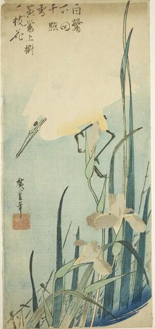 White heron and iris, c. 1832/34. Creator: Ando Hiroshige.