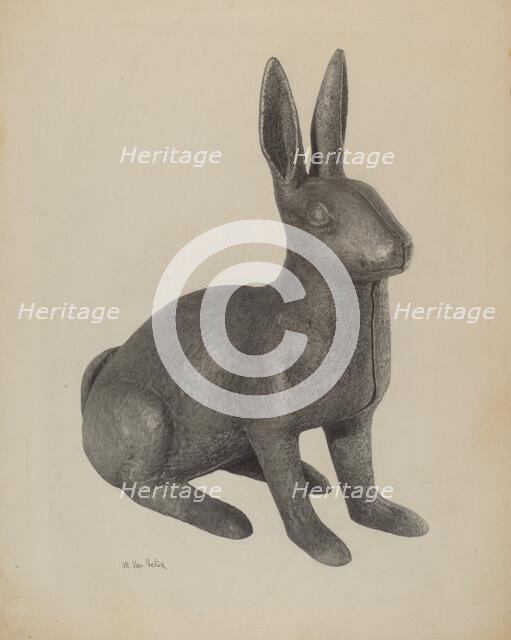 Garden Figure (Rabbit), c. 1939. Creator: Maurice Van Felix.
