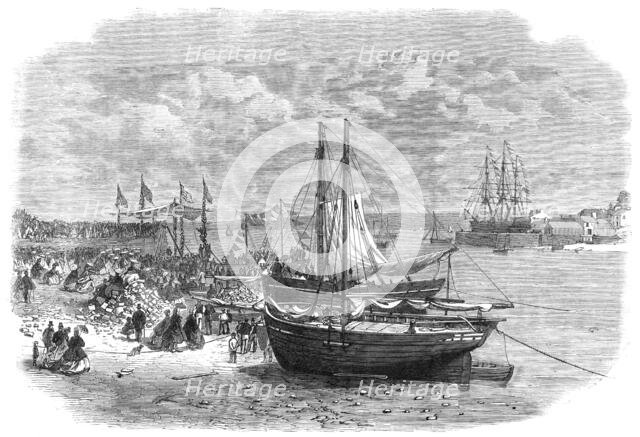 Laying the foundation-stone of the Hubberston Dock at Milford Haven, 1864. Creator: Unknown.