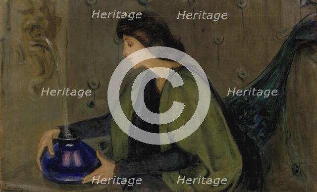 Woman and Peacock, ca. 1900. Creator: Alice Pike Barney.