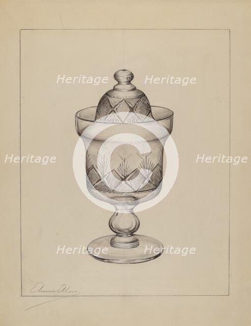 Sugar Bowl with Cover, c. 1937. Creator: Anna Aloisi.