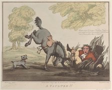 Horse Accomplishments, Sketch 12: A Vaulter !!, August 1, 1799., August 1, 1799. Creator: Thomas Rowlandson.