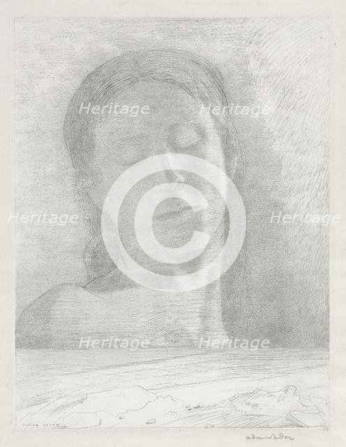 Closed Eyes, 1890. Creator: Becquet (French); Odilon Redon (French, 1840-1916).