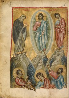 The Transfiguration; Gospel Book, late 13th century. Creator: Unknown.