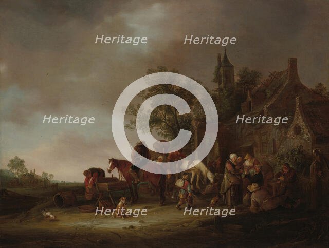 Travellers Halting at an Inn, 1643. Creator: Unknown.