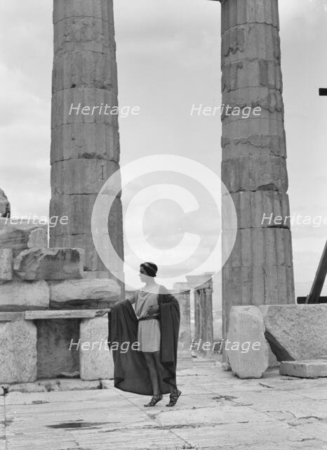 Kanellos dance group at ancient sites in Greece, 1929 Creator: Arnold Genthe.