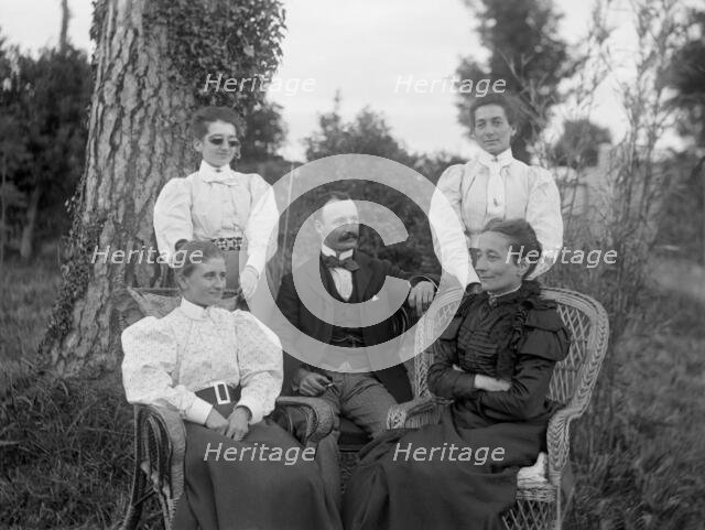 Family photo of William Manderville Ellis L'Estrange (seated centre) and Elizabeth Ely..., 1906. Creator: Robert Augustus Henry L'Estrange.