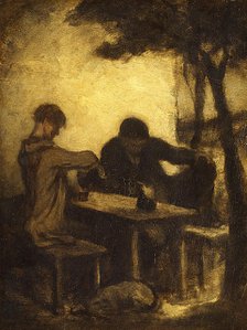 The Drinkers, by 1861. Creator: Honore Daumier.