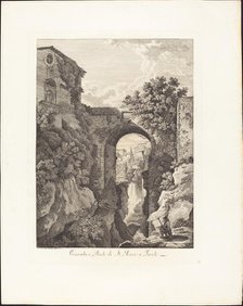 Cascata e Ponte di San Rocco a Tivoli, 1795. Creator: Albert Christoph Dies.