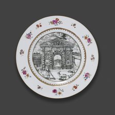 Oxford plate, c1755. Artist: Michael Burghers.