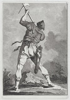 Soldier Wielding a Weapon, Seen from Behind, 1764. Creator: Matthias Pfenninger.