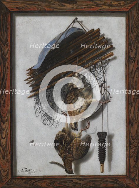 Dead Wildfowl and a Huntsman's Net. Trompe l'oeil, 1670. Creator: Jacob Biltius.
