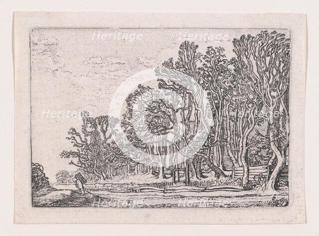 Two Plank Hedges, from Verscheyden Landtschapjes (Various Little Landscapes), Plate 6,..., ca. 1616. Creator: Willem Pietersz. Buytewech.