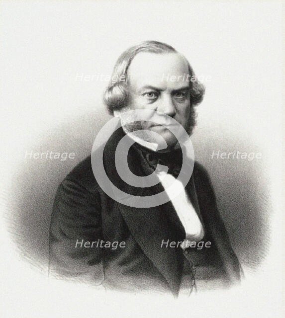 Portrait of the Director of the Imperial Theaters Alexander Mikhaylovich Gedeonov, 1858. Creator: Baryshev, M. (active Mid of the 19th cen.).