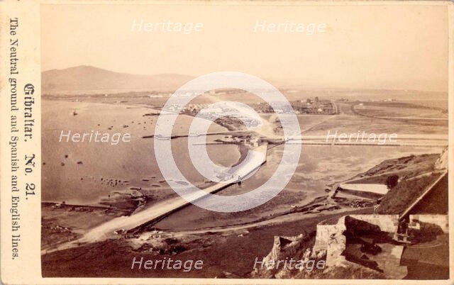 The Neutral Ground and Spanish and English Lines, Gibraltar, 19th century. Creator: Anon.