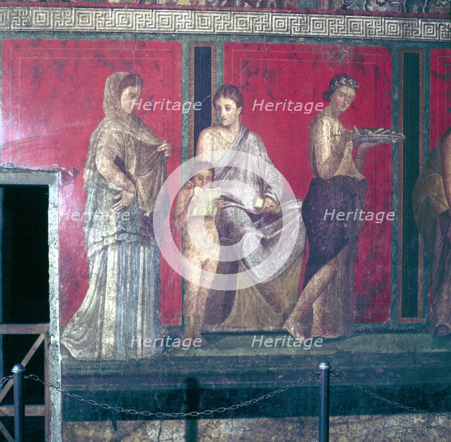 Roman wallpainting from Villa of the Mysteries, Pompeii, Italy, 1st century. Creator: Unknown.