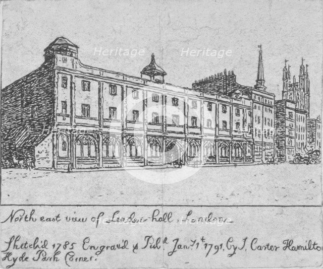 North-east view of Leadenhall, City of London, 1791. Artist: John Carter