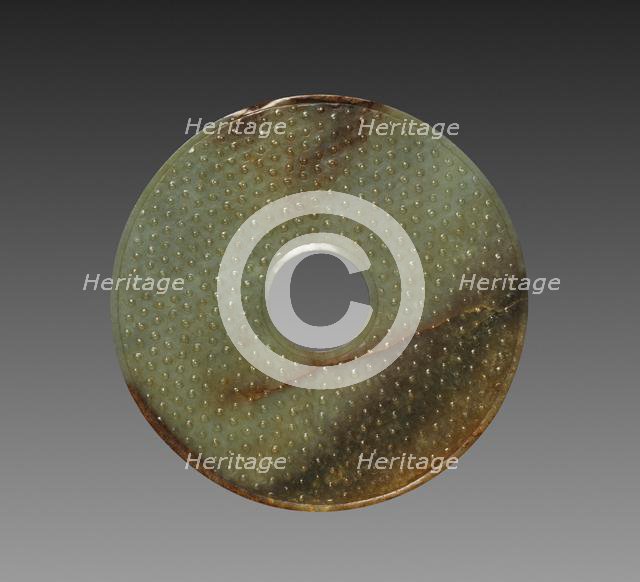 Ceremonial Disk with Grain Pattern (Bi), 475-221 BC. Creator: Unknown.