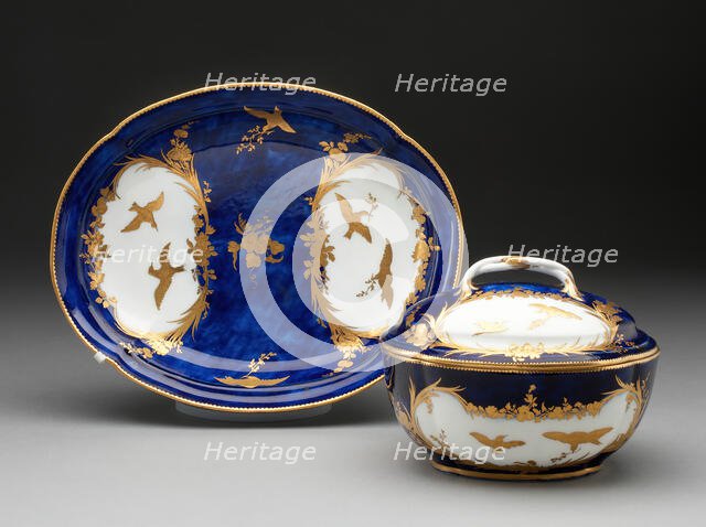 Sugar Bowl and Stand, Vincennes, c. 1753. Creator: Vincennes Porcelain Manufactory.