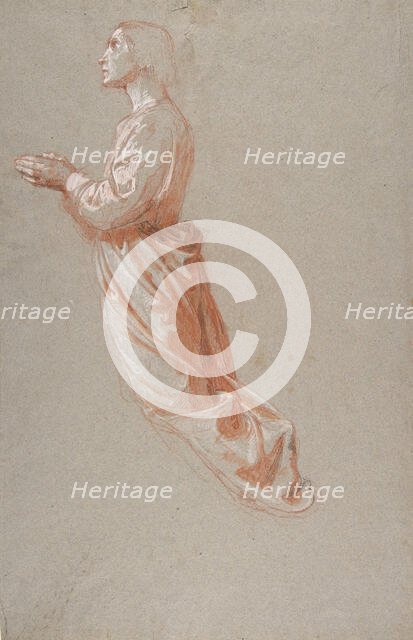 Angel (upper register; study for wall paintings in the Chapel of Saint Remi, Sainte-Clotilde..., 19t Creator: Isidore Pils.