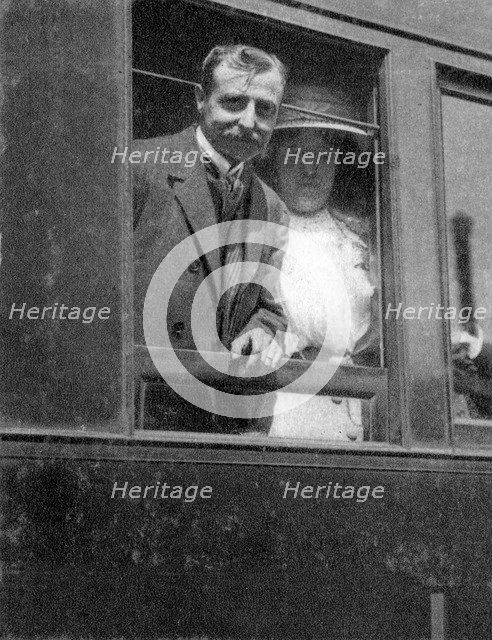 Louis Bleriot, pioneering French aviator, 1909. Artist: Unknown