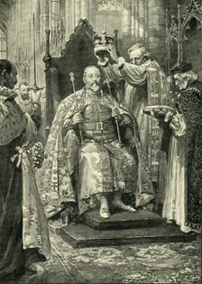'The Archbishop of Canterbury Crowning The King', 1902, (c1900).  Creator: Unknown.
