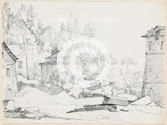 Landscape with the Church of San Teodoro, 1744/1750. Creator: Joseph-Marie Vien the Elder.