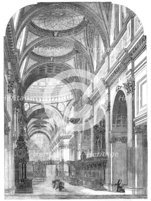 The Interior of St. Paul's Cathedral, showing the improvements recently made, with the new..., 1860. Creator: Unknown.