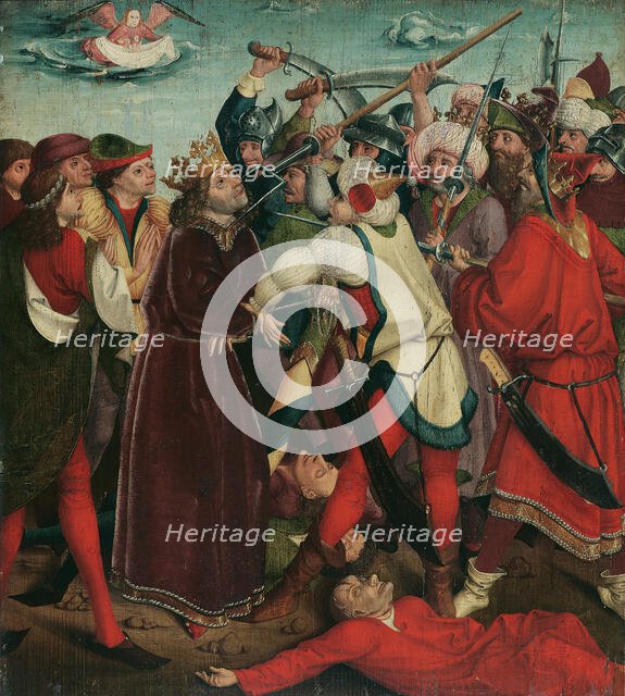 The Martyrdom of Saint Oswald at the Battle of Maserfield, c. 1480-1485. Creator: Master of the Oswald legend (active 1470-1485).