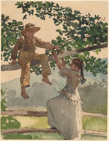 On the Fence, 1878. Creator: Winslow Homer.