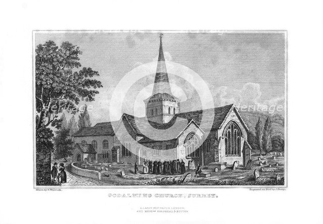 Godalming Church, Surrey, 1829.Artist: J Shury