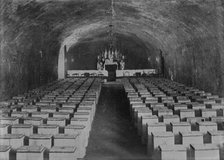 Rheims, wine vault used as Chapel, between c1910 and c1915. Creator: Bain News Service.
