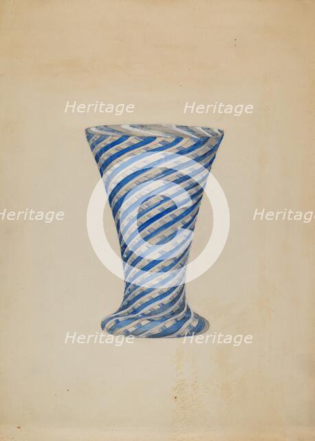 Vase (Blue and White), c. 1936. Creator: Albert Eyth.