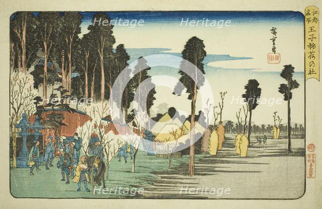 Inari Shrine at Oji (Oji Inari no yashiro), from the series "Famous Places in Edo..., c.1832/34. Creator: Ando Hiroshige.