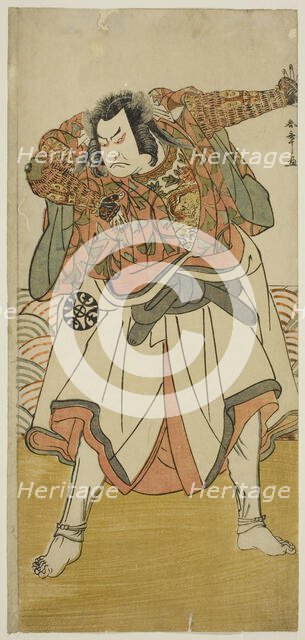 The Actor Nakamura Nakazo I as Chinzei Hachiro Tametomo Disguised as an Ascetic Monk..., c. 1780. Creator: Shunsho.