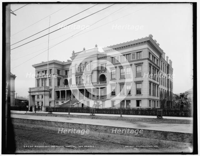 Richardson Memorial Hospital, New Orleans, between 1892 and 1901. Creator: Unknown.