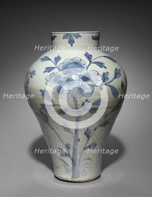 Vase with Bird and Flower Design, 1800s-1900s. Creator: Unknown.