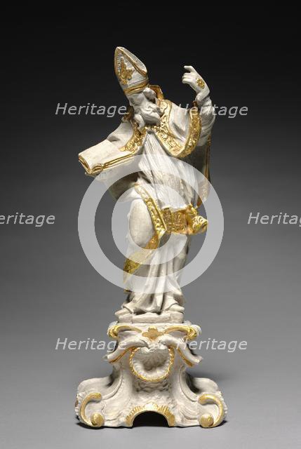 Bishop Saint Statuette Pair, c. 1740-1750. Creator: Ferdinand Tietz (Austrian, 1708-1777), attributed to.