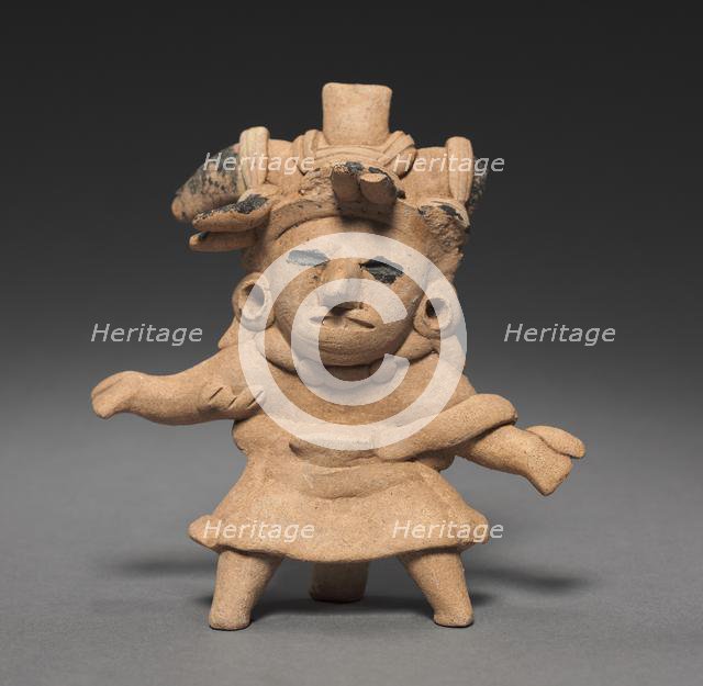 Tripod Whistle Figurine, c. 150-1 BC. Creator: Unknown.