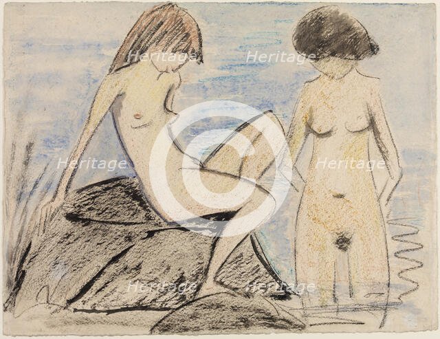 Two Bathers, between 1928 and 1930. Creator: Otto Mueller.