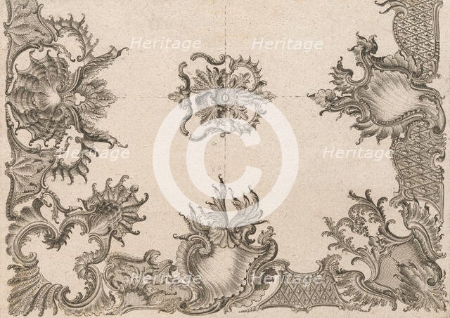Two Designs for Ceiling Decorations, Plate 2 from 'Unterschiedliche neu inv..., Printed ca. 1750-56. Creator: Jeremias Wachsmuth.