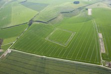 The Wansdyke and a possible sheep enclosure on North Down, Wiltshire, 2015. Creator: Historic England.