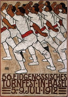 56th Federal Gymnastics Festival in Basel, 1912. Artist: Renggli, Eduard, the Younger (1882-1939)