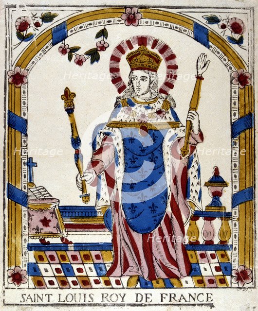 Louis IX, King of France, in his coronation robes, 1226 (19th century). Artist: Anon