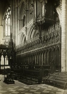Ely Cathedral: Choir Stalls, 1891. Creator: Frederick Henry Evans.