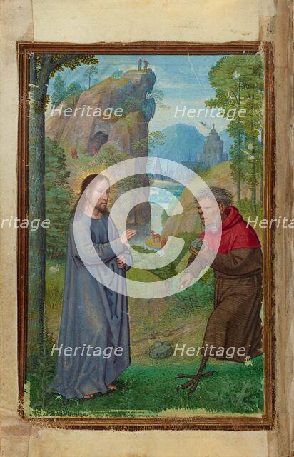 The Temptation of Christ; Prayer Book of Cardinal Albrecht of Brandenburg, about 1525-1530. Creator: Simon Bening.