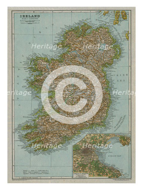 Map of Ireland, c1910. Artist: Gull Engraving Company.