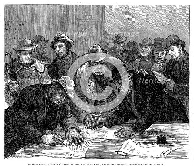 Agricultural Labourers' Union meeting in Farringdon Street, London, 1877. Artist: Unknown