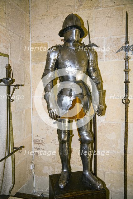 A suit of armour in the Royal Artillery Hall in the Alcazar of Segovia, Segovia, Spain, 2007. Artist: Samuel Magal